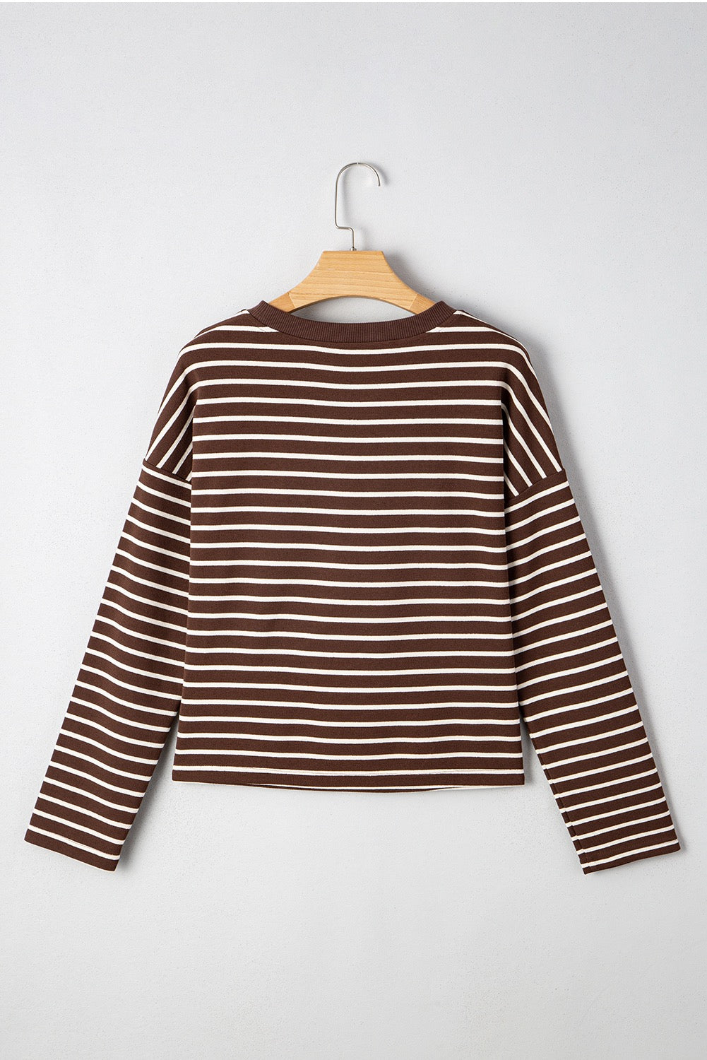 Brown Stripe Long Sleeve Tee