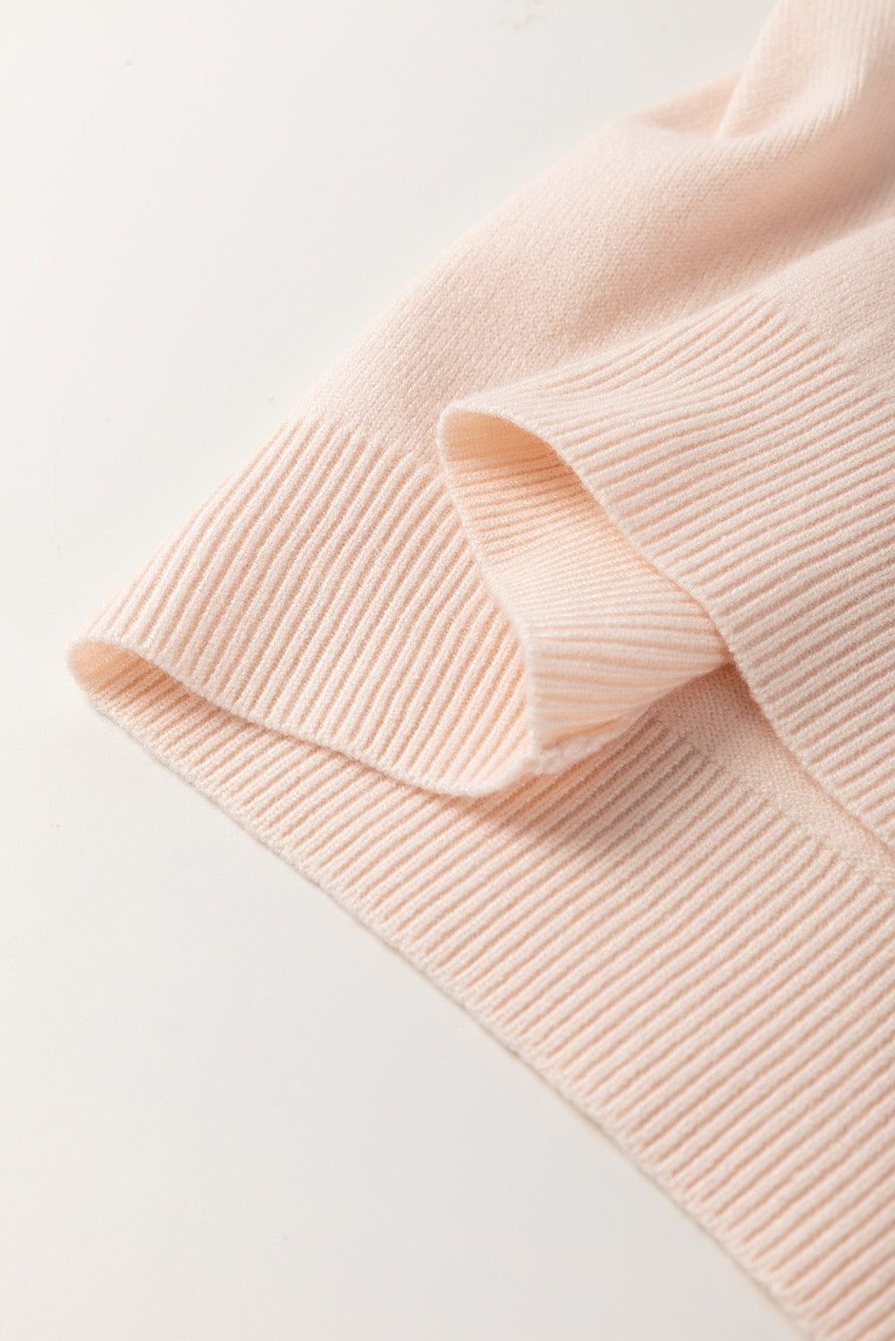 Oatmeal Pearl Bow Embellished Dolman Short Sleeve Sweater