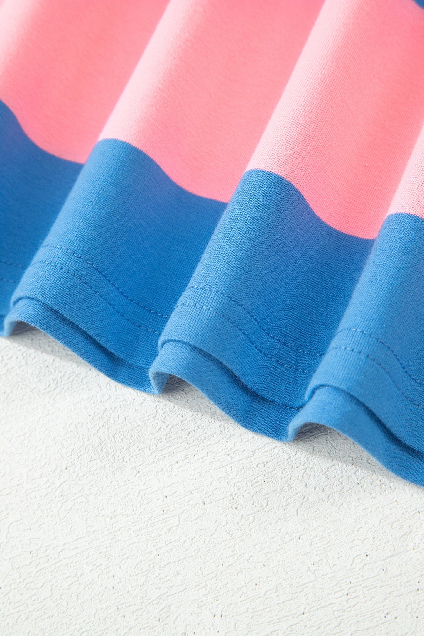 Bright Pink Striped Color Block Oversize Tunic Top