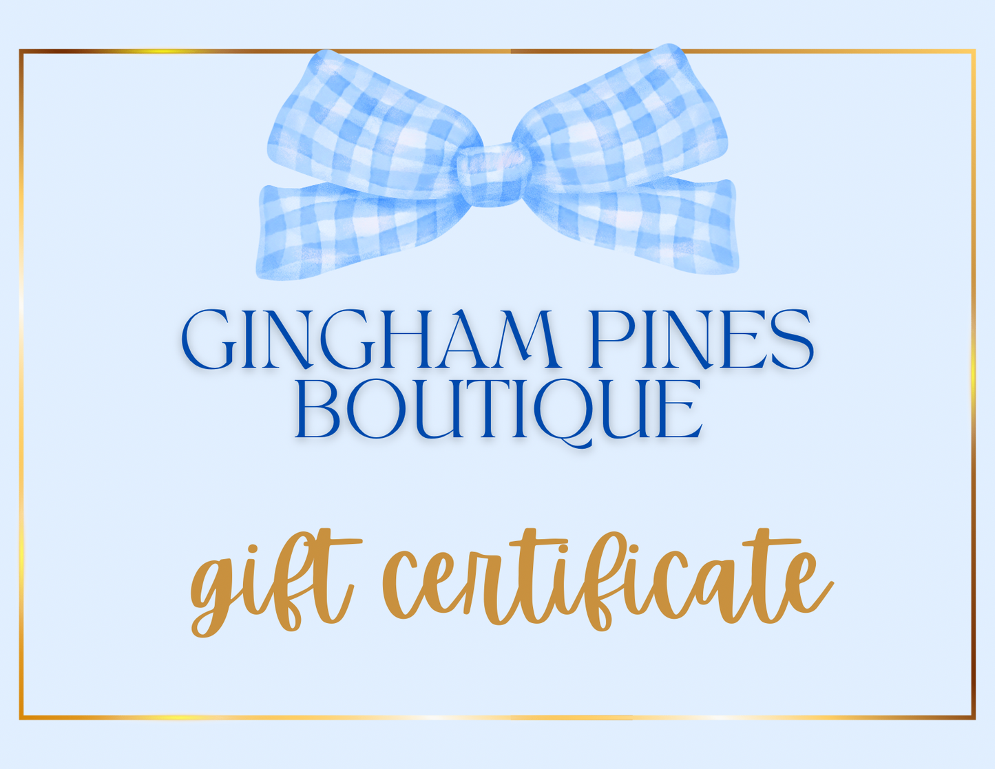 Gingham Pines Boutique e-Gift Card